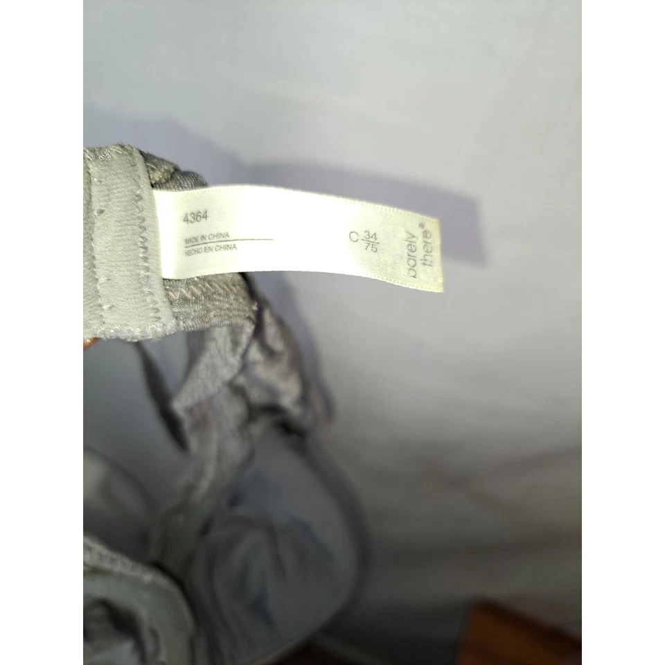 Camiseta Barely There Bra Mujer Gris 34C Demi Inalámbrica Ligeramente Acolchada 4636 Foto 3 de 3