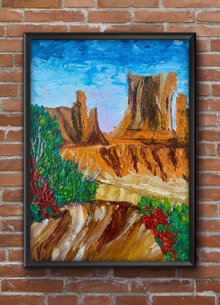 HAPPY（初回限定盤C） Monument Valley Painting Arizona Original art 6 by 8