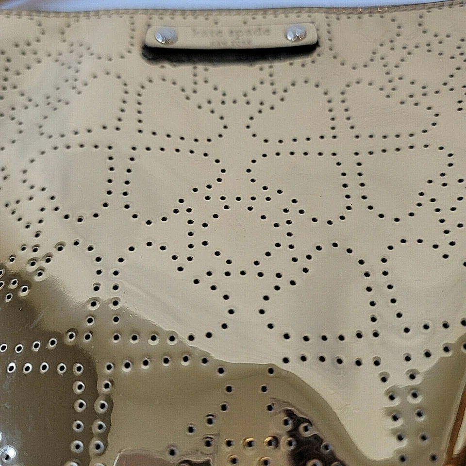 "Bolso de cosméticos KATE SPADE Metro Spade dorado grande para mujer 9,5""x7""" Foto 4 de 4