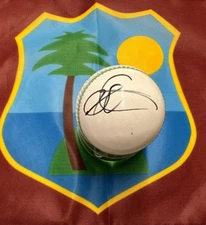 Sunil Narine (West Indies) signed White Steeden Autograph Cricket Ball + C.O.A.