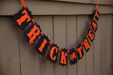 Halloween "Trick or Treat" Banner, Halloween Party Decorations USA Seller