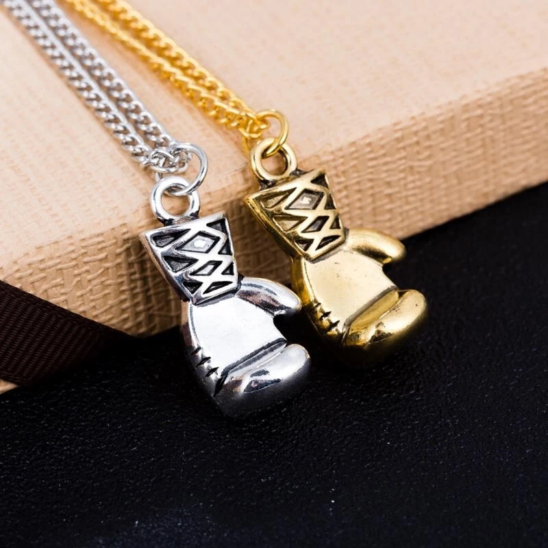 Hip Hop Personality Boxing Gloves Charm Golden Plated Silver - Temu