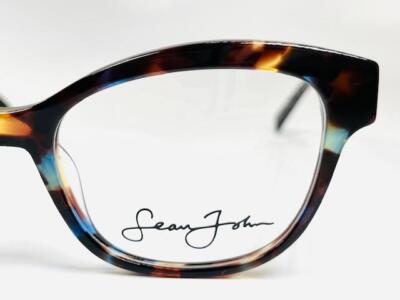 New SEAN JOHN SJLO 6049E 415 Blue & Brown Tortoise Eyeglasses 55/19/145 b0102c52-d0df-4923-bfbb-  main image 3