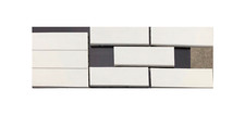 KLINKER RIEMCHEN aus TON gebrannt Sopo Wei&szlig; glatt Sonderformat ca. 283x84x11mm