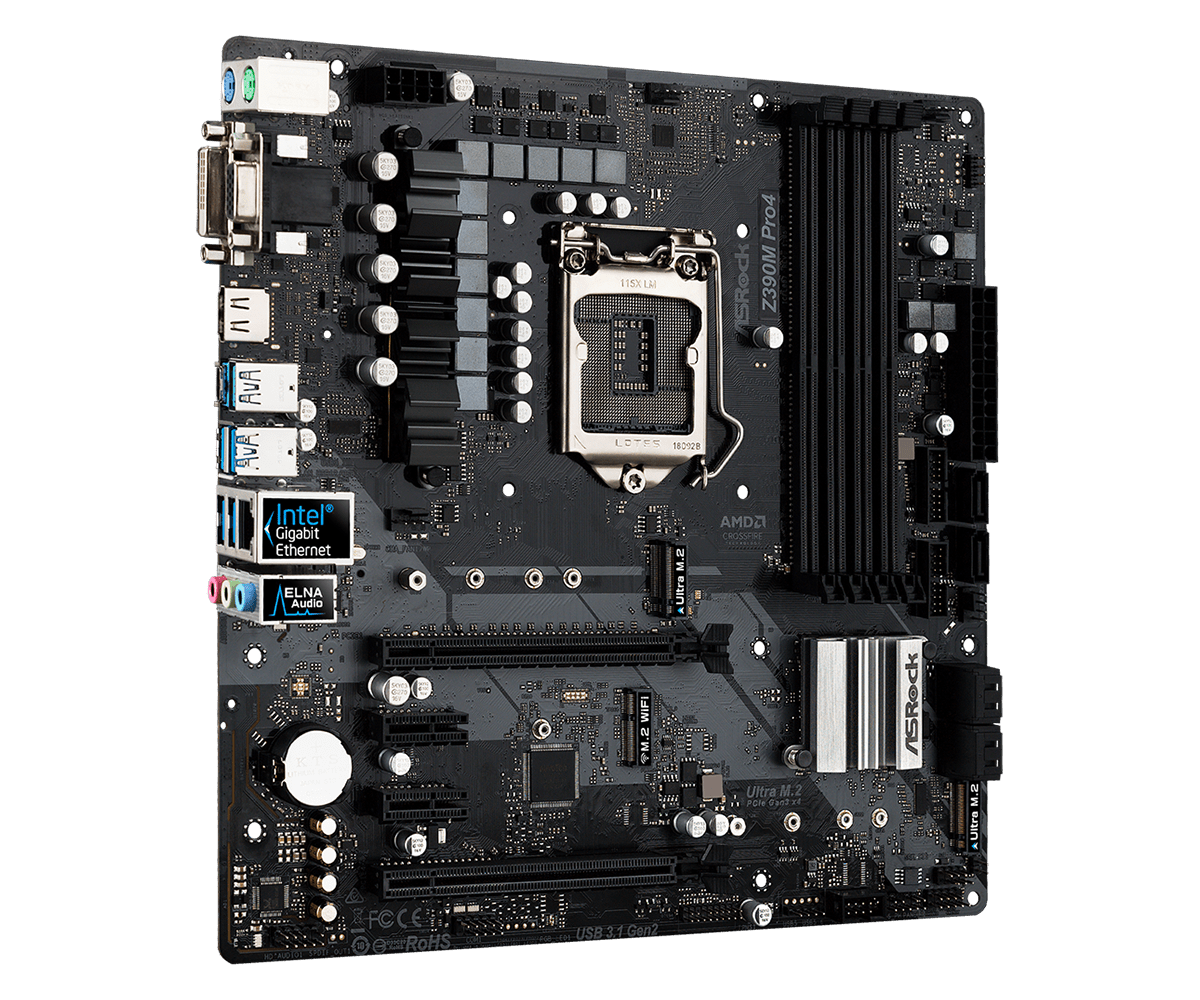 ASRock Z390M Pro4 マザーボード Core i5-9400F For ASROCK Z390M Pro4 motherboard Z390 LGA1151 DDR4 64G DVI+HDMI M