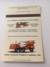 Ancienne couverture de carnet d'allumettes couverture d'allumettes 40 Strike SS Delta camion béton Denham LA