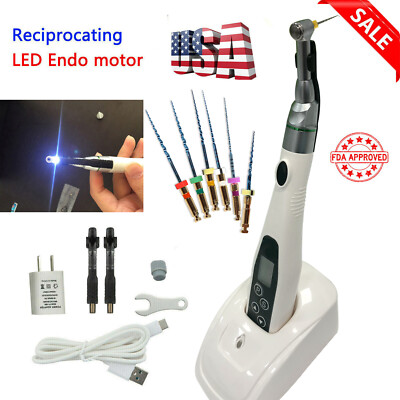 Wireless Dental Endo Motor 16:1 LED Contra Angle/ Endodontic Rotary Files usa