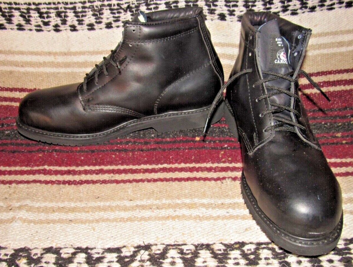 Mens Vintage Carolina Lace Up Black Leather Hiking Boots 12  display picture 3