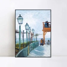 Framed Art Montmartre - Terrace and Observation Deck, 1886 by Vincent Van Gogh