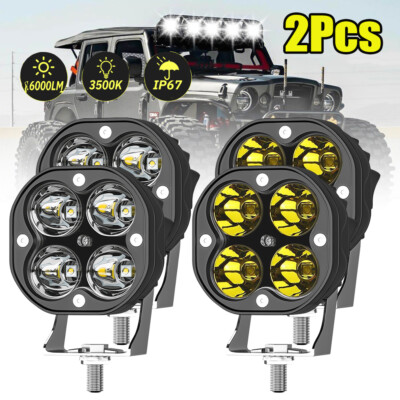 2pack LED Work Light Flood Spot Cube Pods Bar Driving Fog Lamp Offroad SUV Truck