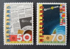 1983 NETHERLANDS NEDERLAND SET EUROPA NEWSPAPER COMMUNICATION SATELLITE VF MNH