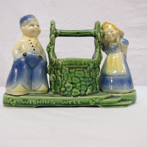Shawnee Pottery Wishing Well Planter Dutch Blue Boy and Girl
