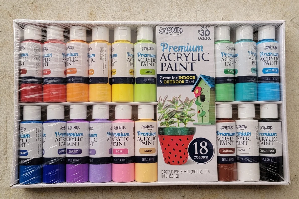 18 Colors Premium Acrylic Paints By ArtSkills Creative Expressions 18 Pack
