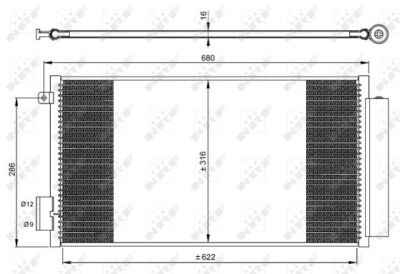 Air Conditioning Condenser AIM Fits Fiat 500 2012- Tipo 2015- 52102801 51887955