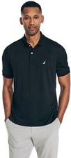 NAUTICA Men's Short Sleeve Navtech Classic Fit Performance Deck Polo, Black, XL
