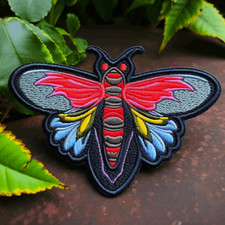 Moth Patch Iron-On for Applique, Animals  Insect Badge, Butterfly, Nature