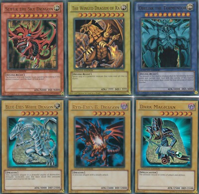 YUGIOH GOD CARDS BLUE EYES WHITE RED EYES DARK MAG 6 CARD SET ALL LIMITED  ED | eBay