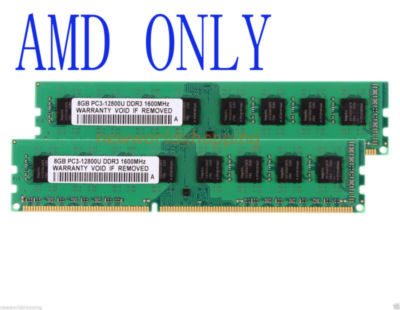 For AMD Chipset 16GB 2X 8GB 8 GB DDR3 1600MHz PC3-12800U DIMM Desktop RAM Memory