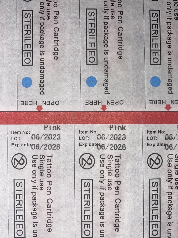 Aguja de tatuaje cosmética 20 cartuchos desechables esterilizados ROSA Bamttoo exp 2028 Foto 4 de 4