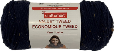 Craft Smart Value Tweed 5oz Skein  252 yds Navy/Bleu