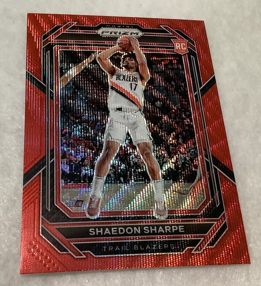 2022-23 Panini Prizm Red Wave Prizm # 250 Shaedon Sharpe Rookie Card