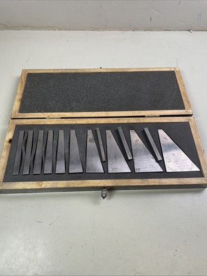Machinist Angle 10 Piece Block Set  Cbl0306 1-30 Degree W/ Wooden Case