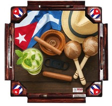 Mesa de Domin  con Dise o Cubano   Tabaco, Mojito, Bandera de Cuba, Maracas