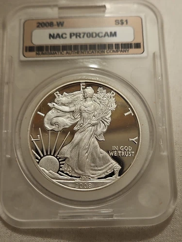 2008-W American silver eagle dollar PR70 DCAM