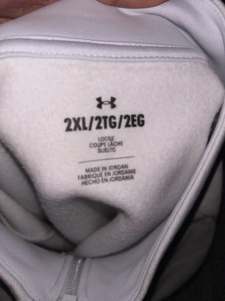 Under Armour Para Hombre 2XL Blanco Suéter Vellón 1/4 Cremallera Manga Larga y Pantalones de Sudadera ☼ Foto 2 de 4