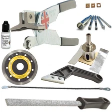 Ceramic Tile Cutting Tools Kit - 4 Porcelain Drill Bits, Hole Saw for Pipes, ...