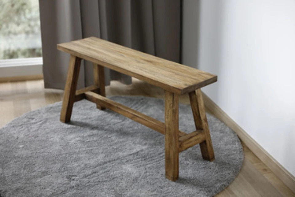 Rustikale Sitzbank aus Altholz 90x35cm Landhausbank Dielenbank Holzbank Bank - Bild 3 von 4