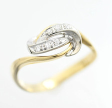 Anello Damiani Oro Giallo 18k e Oro Bianco Diamanti Elegante Fascia Curva Italia