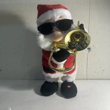 Gemmy Jazz Santa Trombone Player Animated Jingle Bells & Saints Go Marching In