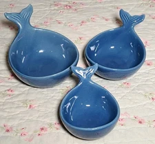 The Cellar Whale Snack Bowls Dishes Blue Macy's Fish Set of 3 Ceramic Serving