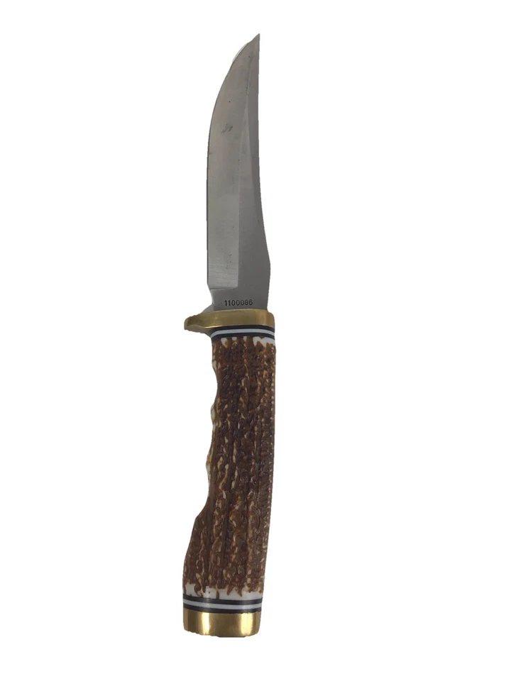 Cuchillo fijo Schrade Tío Henry 5,25" hoja de acero inoxidable mango Staglon Foto 3 de 4