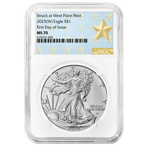 2025 (W) $1 American Silver Eagle NGC MS70 FDI West Point Star Label