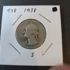 1938-S Washington Silver Quarter In Very Good Condition