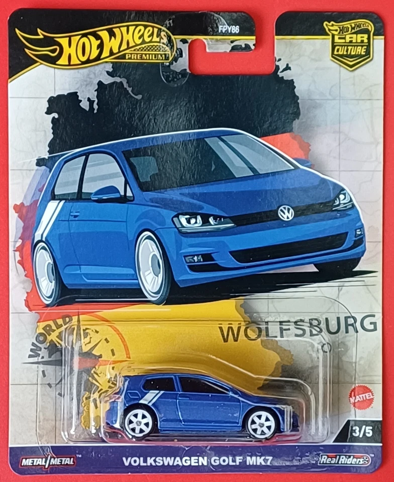 Hot Wheels  VW GOLF MK7, CAR CULTURE, Hot Wheels PREMIUM,  Real Riders - Bild 1 von 1