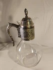 Vintage Corning Glass Heat-Proof Coffee Pot Silver Plate Filigree Decanter