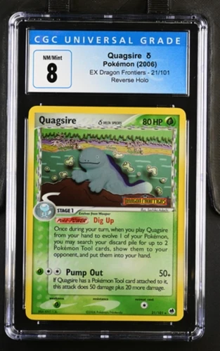Pokémon Quagsire δ 2006 EX Dragon Frontiers 21/101 Reverse Holo CGC 8