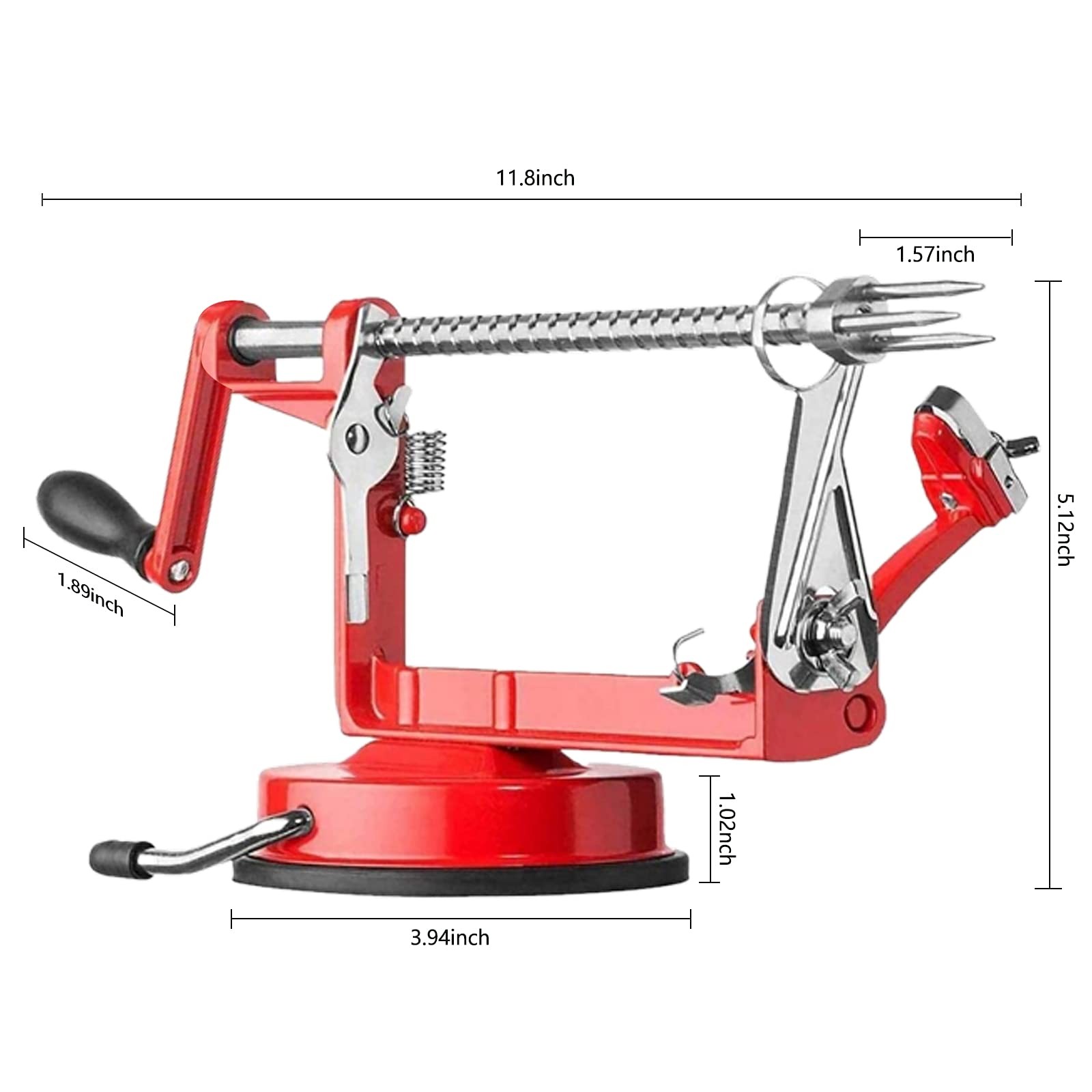 tigwin Apple Peeler Corer Chrome Cast Magnesium Alloy Suction Base Red ...