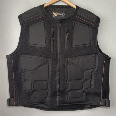 XElement Delta Vest Mens Size 5X Black Padded Motorcycle Riding Biker Moto CF244
