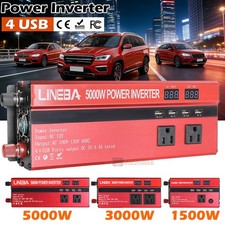 Conector De Corriente Para Carro Auto 5000W Inversor Convertidor DC 12V A 110V