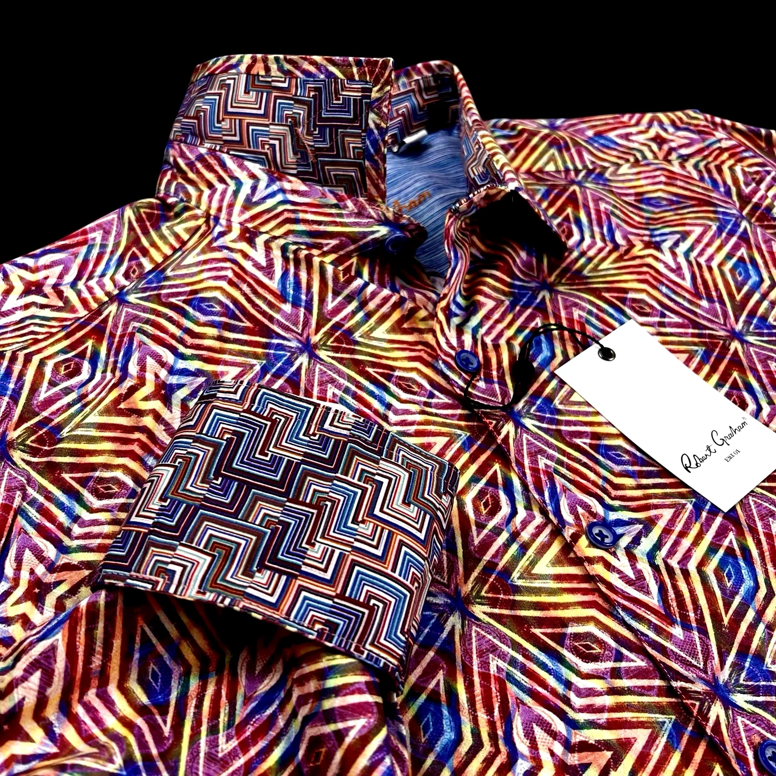 Robert Graham Geometric Paisley Star Diamond Masterpiece Large Sport Shirt $228
Opens in a new windo