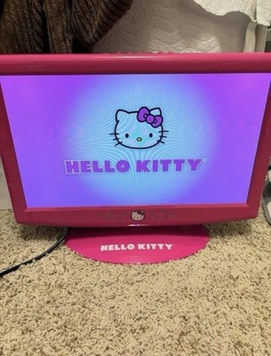 Hello Kitty Flat LCD TV KT2219 with Remote Control, Tested and Working Vintage