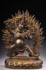 Tibetan Pure Copper Vajra Protector Buddha Statue