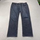 Mott And Bow Jeans Mens 34x30 Blue Slim Straight Dark Wash Distressed Denim