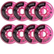 Rink Rat Roller Hockey Wheels Rinkster Split XXX Grip Red/White 8-Pack