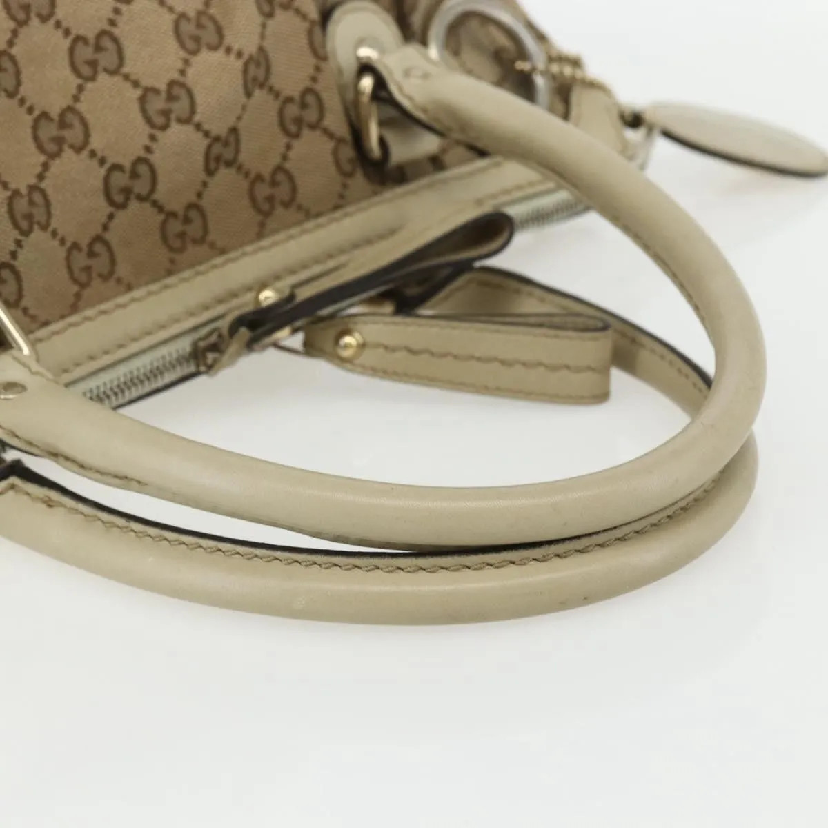 Gucci Sukey Beige Top Handle Satchel GG Coated Canvas Handbag image 8