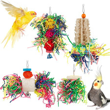 Foraging Toys Parakeet Chewing Hanging Toy Shredded Paper Bird Cage Accessori...
